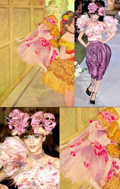 Moda e Arte - John Galliano para Dior - 2007 - Bailarinas por trás das coxias - Degas